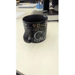 Taza Negra Cerámica Diseño Faraday Unisex ☕