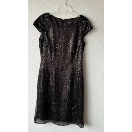 Vestido Adrianna Papell Negro Talla 10 Mujer