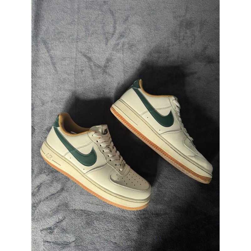 Nike Air Force 1 '07 Blanco Verde Amarillo Cuero - Sneakers Unisex