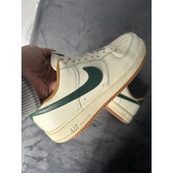 Nike Air Force 1 '07 Blanco Verde Amarillo Cuero - Sneakers Unisex